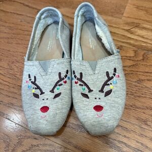 TOMS‎ Women's Size 7 Reindeer Flats Shoes Lights Christmas Loafers
